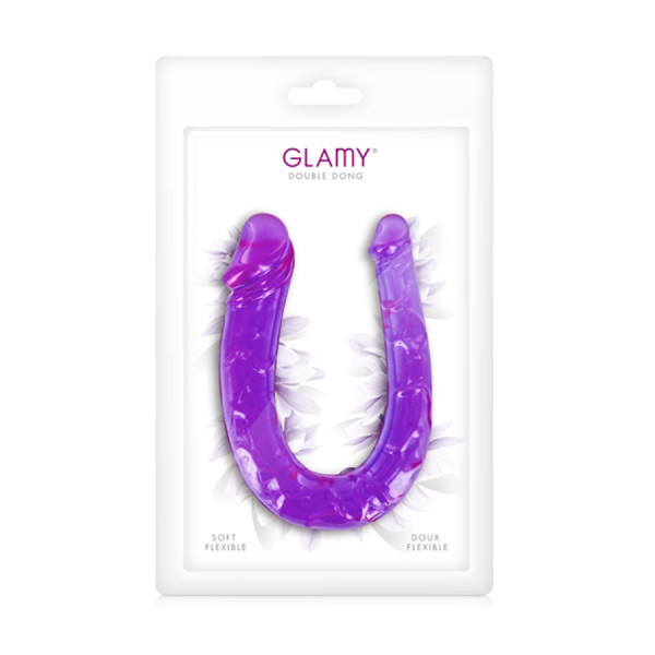 Double dong gode fléxible violet 29.5cm 